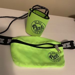 PINK beach essentials - Fanny back and matching drink koozie.